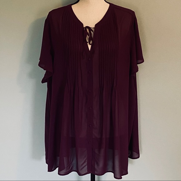 torrid Tops - TORRID burgundy blouse.